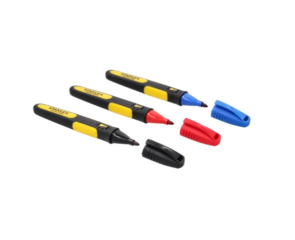 MARQUEUR A POINTE FINE 3 COULEURS STANLEY 0-47-322 - Photo 1