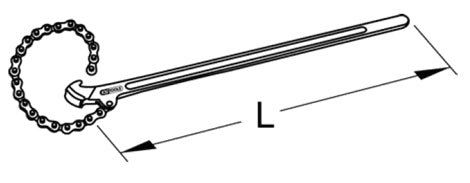 Clé serre-tube à chaîne, 390mm