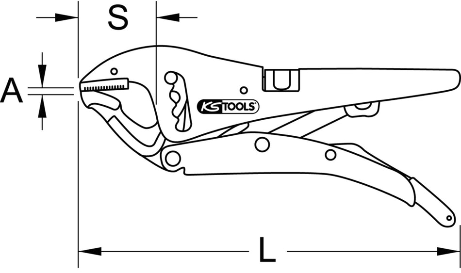 Pince étau 9'' bec court 0-55