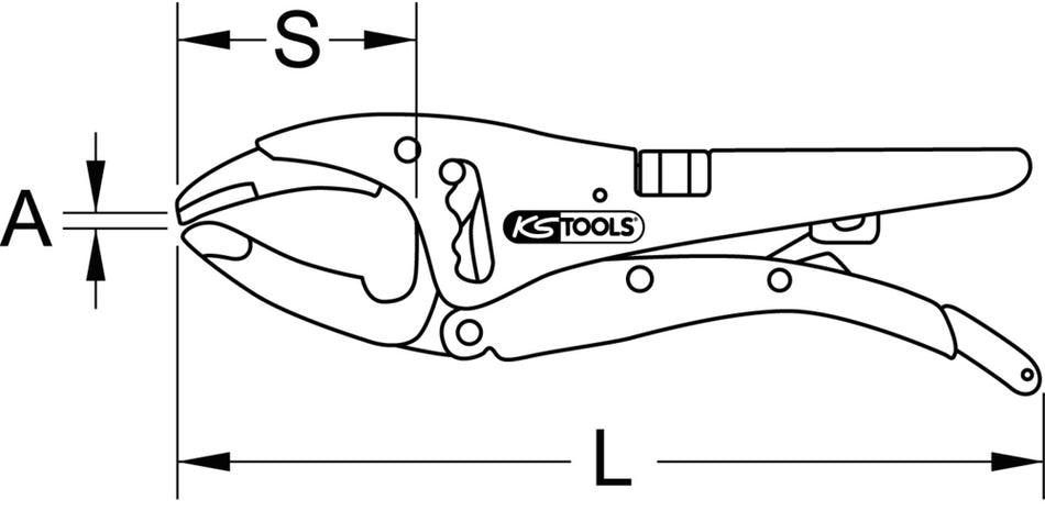 Pince étau 10'' bec long 0-85