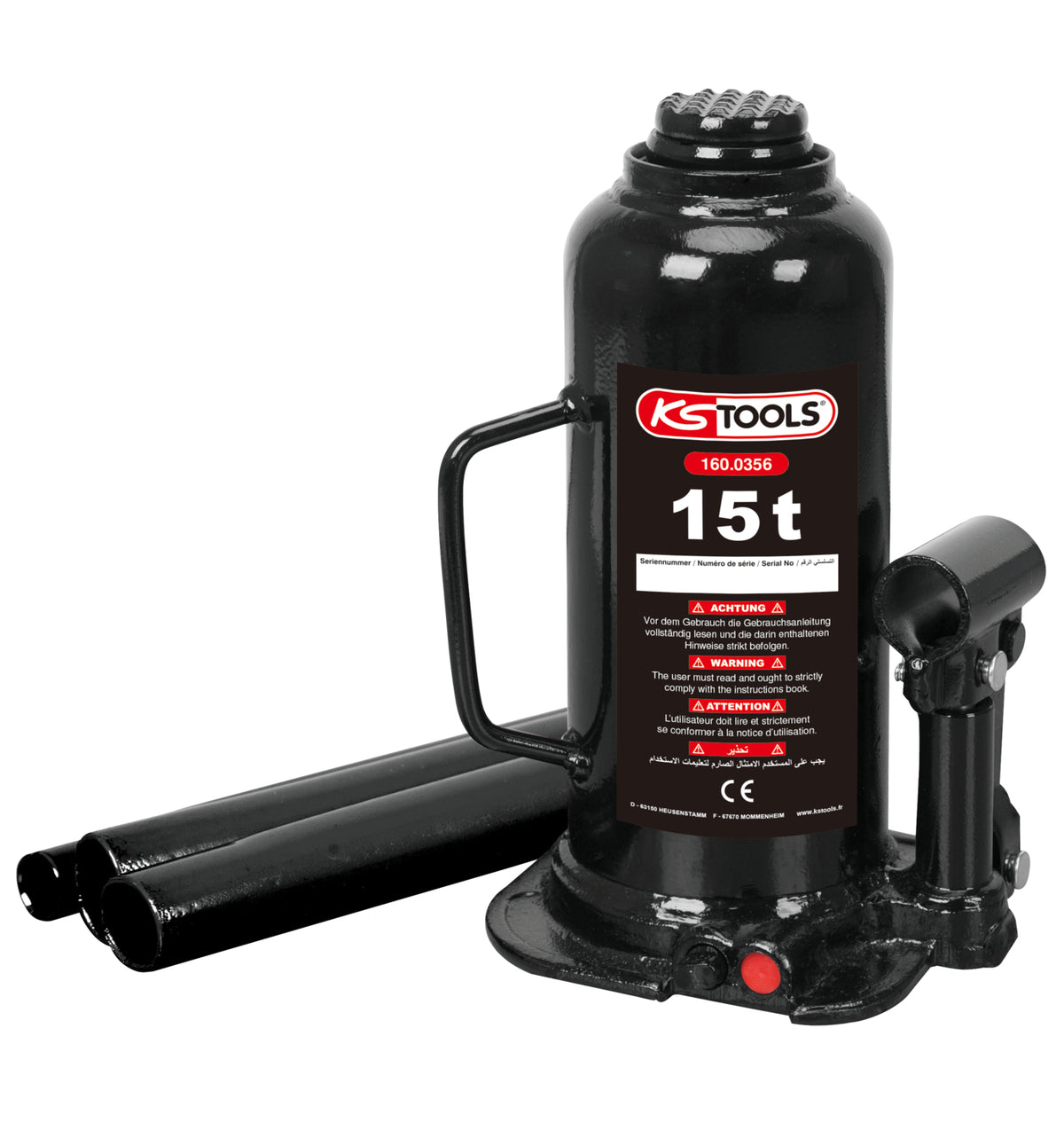 Cric bouteille hydraulique 15T - Photo 1