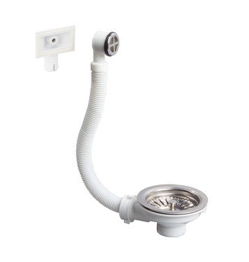 BONDE À PANIER POUR ÉVIER 1 BAC + TROP PLEIN-Ø90MM