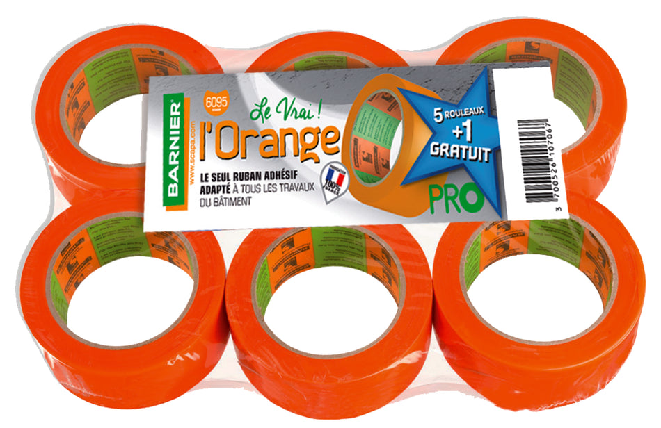 Ruban adhésif PVC orange 6095 - PROMO
