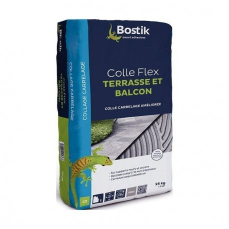 COLLE FLEX TERRASSE ET BALCON GRIS C2 25KG