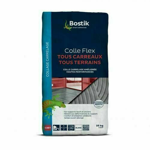 COLLE FLEX TOUS CARREAUX TOUS TERRAINS BLANC 25KG