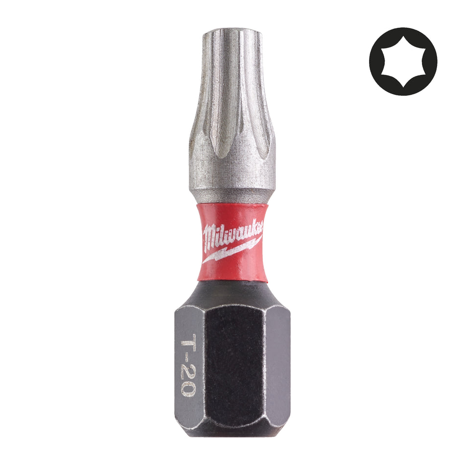 BOITE 25 EMBOUTS TX20 SHOCKWAVE 25MM