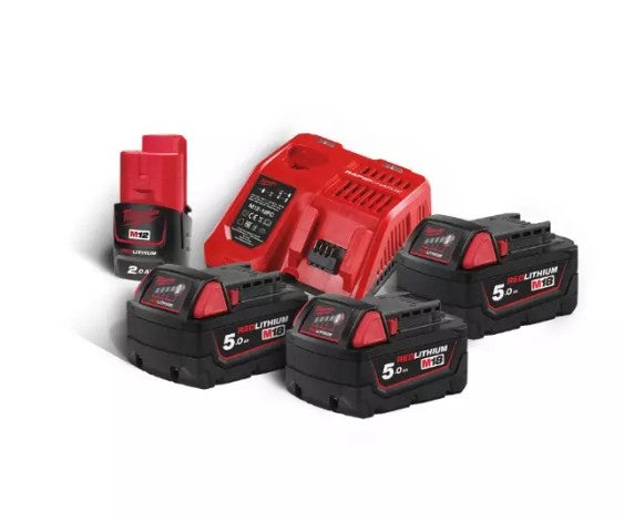 PACK 3 BATT. 18V 5AH+ 1 BATT. 12V 2AH+ 1 CHARGEUR