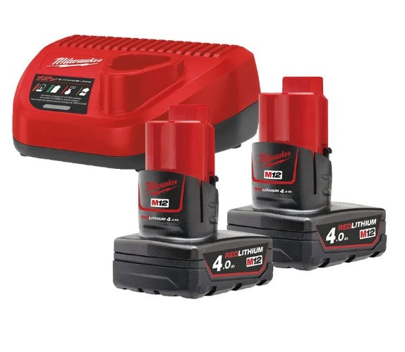 PACK M12 NRG-402 - 2 BATTERIES 12V 4AH + CHARGEUR