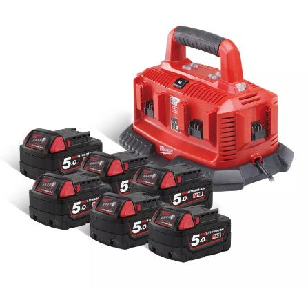 PACK 6 BATTERIES M18 5 Ah + 1 CHARGEUR 6 BATTERIES - M18NRG-506