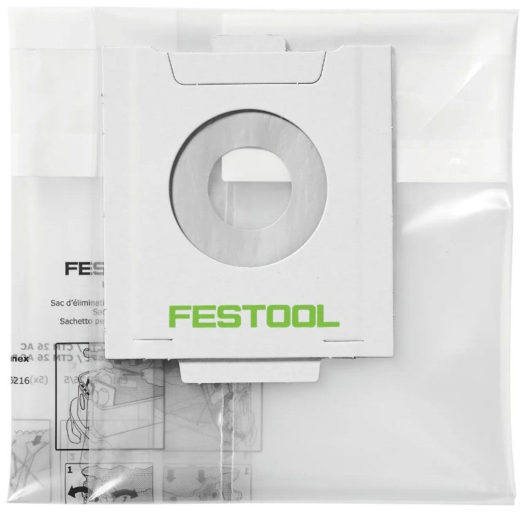 SAC D ELIMINATION DES DECHETS ENS-CT 26 AC 5 PIECES FESTOOL 496216 - Photo 1
