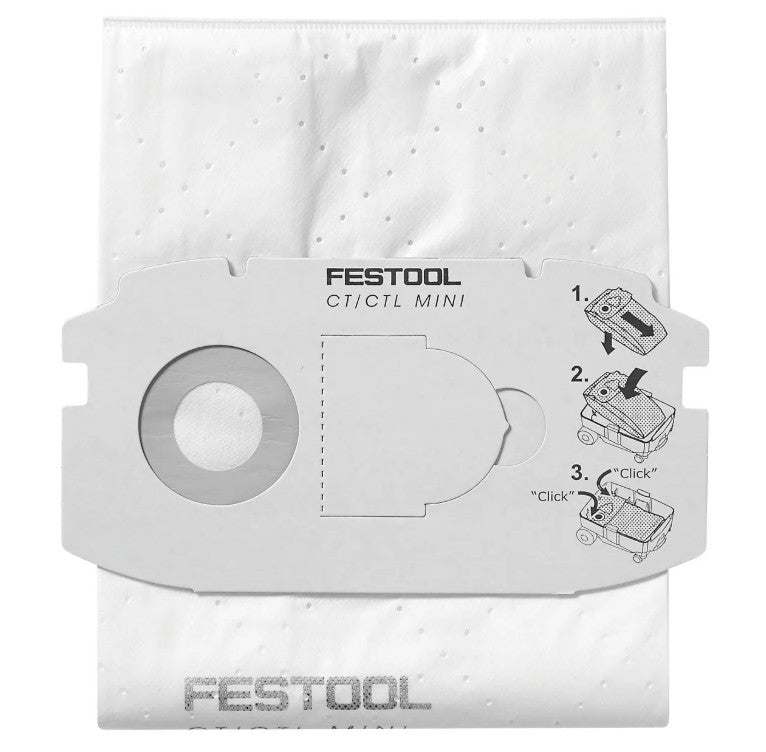 SAC FILTRE ASPIRATEUR SELFCLEAN SC FIS-CT MINI 5 PIECES FESTOOL 498410 - Photo 1
