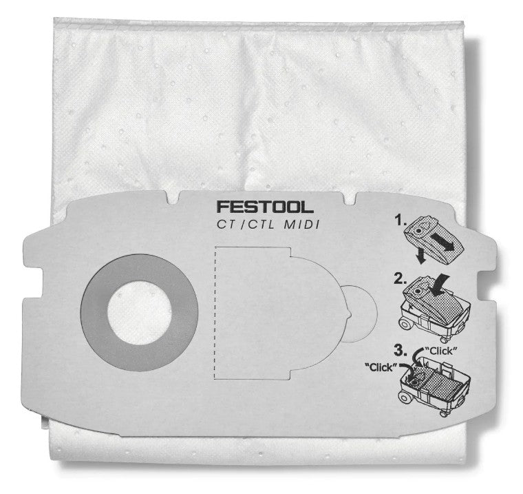 SAC FILTRE ASPIRATEUR SELFCLEAN MIDI 5 PIECES FESTOOL 498411 - Photo 1