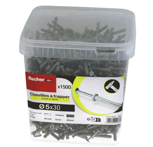 CHEVILLES À FRAPPER - 5 X 30 - 1500 PCS