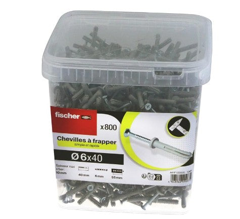 CHEVILLES À FRAPPER - 6X40 - X 800 PCS