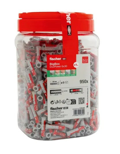 BIG BOX CHEVILLES DUO POWER - 6X30 - 950 PCS