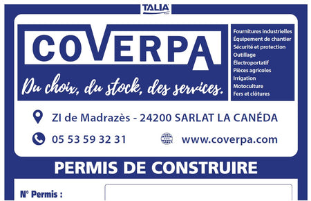 PANNEAU CHANTIER PERMIS DE CONSTRUIRE LOGO COVERPA - Photo 1