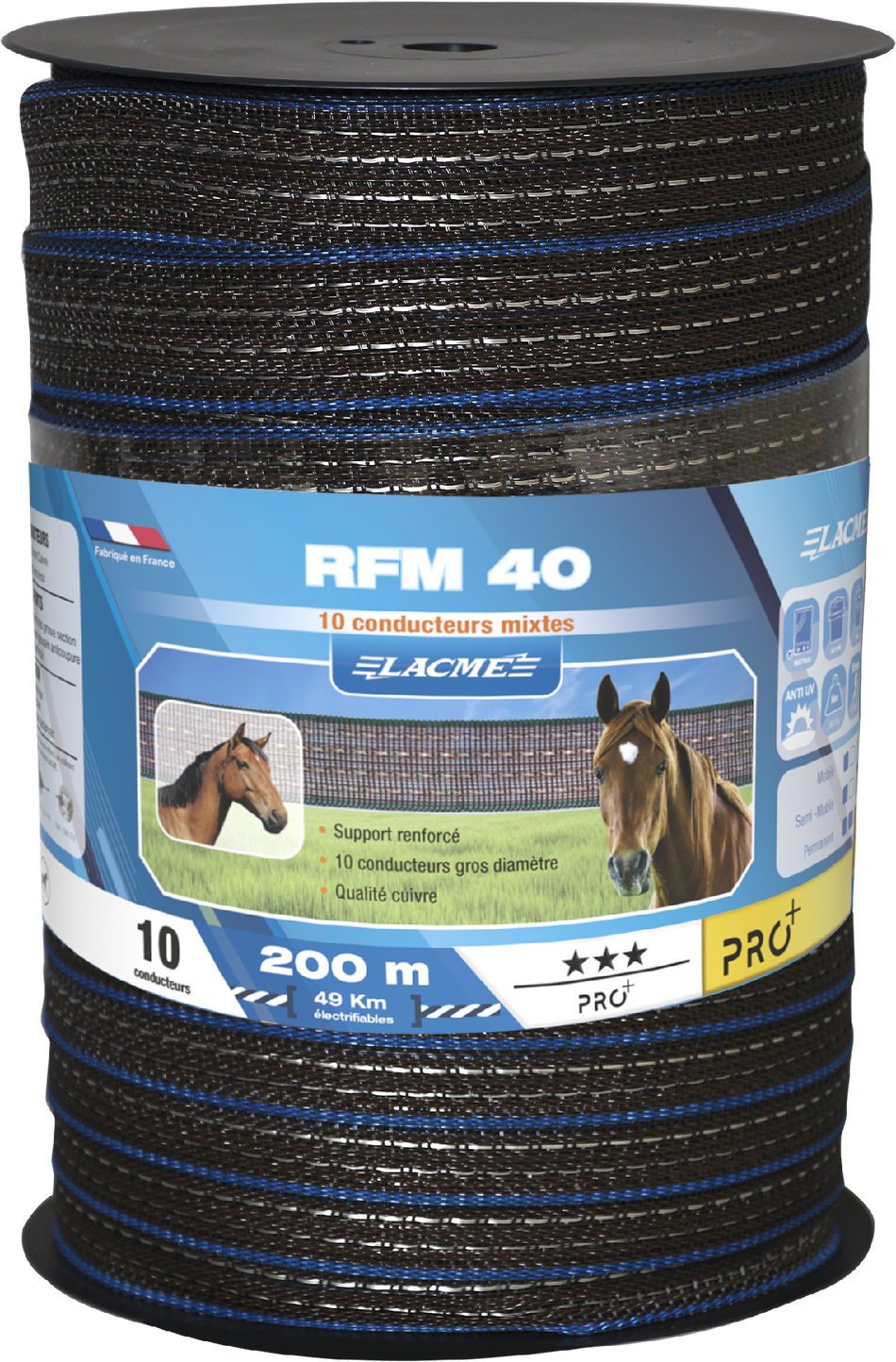 RUBAN RFM 40MM 200M MARRON ***
