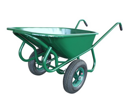 BROUETTE ACIER VERT 2 ROUES GONFLABLES 160L - Photo 1