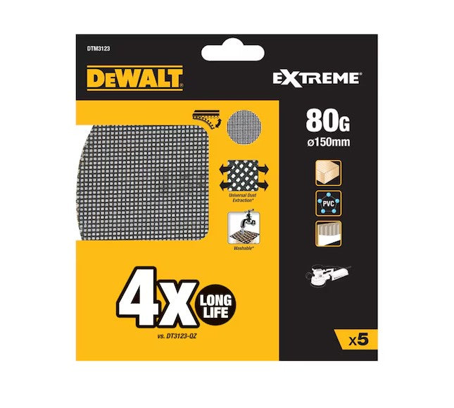 DISQUE ABRASIF VELCRO- Ø150MM - GRAIN 80 - X 5 PCS