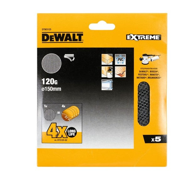 DISQUE ABRASIF VELCRO- Ø150MM- GRAIN 120 - X 5 PCS