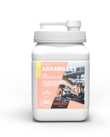 AEXABILLES GEL MICROBILLES SANS SOLVANT SALISSURES FORTES FLACON POMPE - 1L - Photo 1
