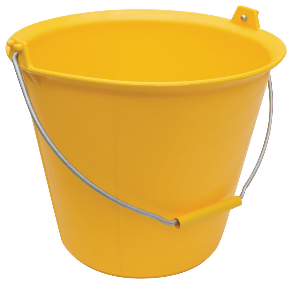 SEAU PRO JAUNE 13 LITRES A POIGNEE ET ERGOTS ANSE