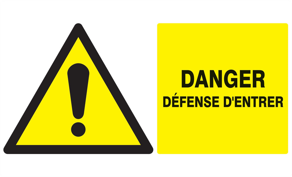 DANGER DEFENSE ENTRER 330X200MM